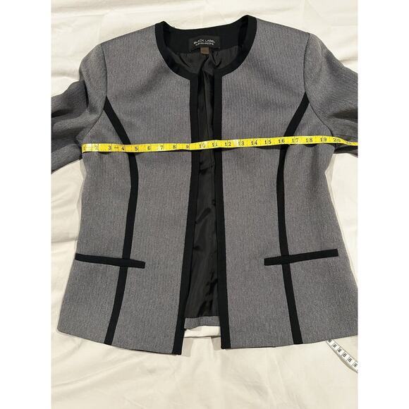 Evan Picone Black Label Womens Gray Open‎ Front Career Blazer Academia Sz 8 - Picture 5 of 6